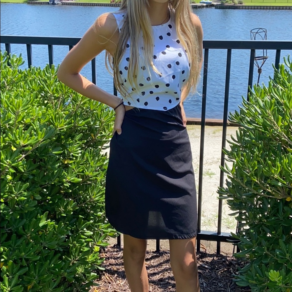 Black and white Polkadot dress